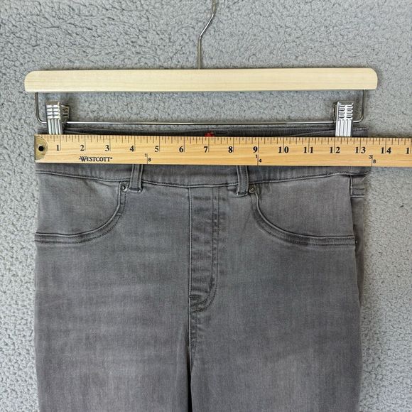 SPANX Jeans Womens S Gray Distressed Denim Pull On Skinny Raw Hem - Picture 5 of 9